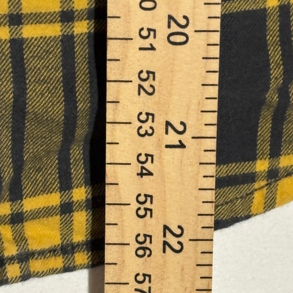 Cat Jack Kids Boys Long Sleeve Flannel Shirt Black Yellow Plaid Size L 10/12 - Picture 6 of 8